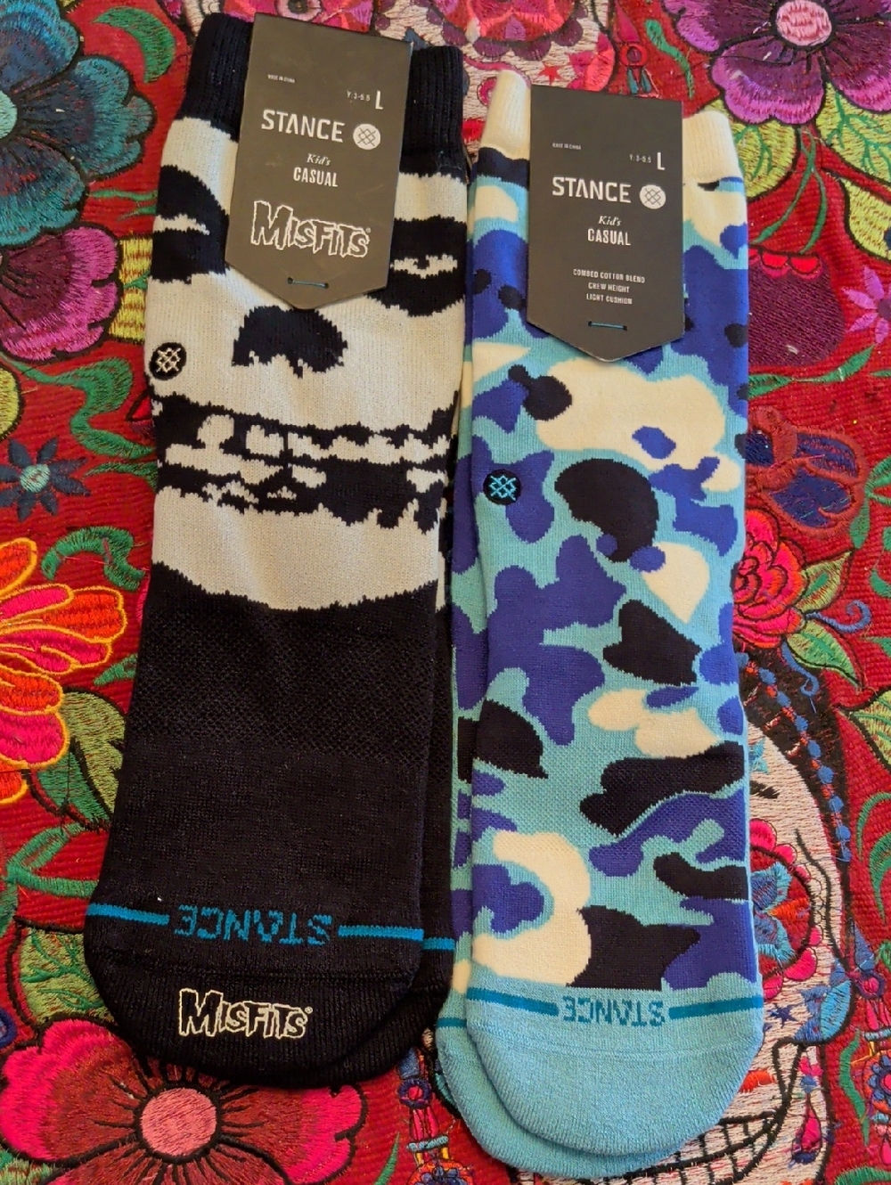Stance Boys Socks - MISFITS Black Skull & Blue Camo